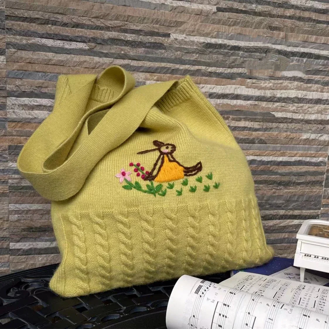 Female Retro Handmade Embroidery Knitted Soft Big Capacity Pouch Bag Japanese Mori Girl Cottage Core Cute Crochet Shopper Bag
Female Retro Handmade Embroidery Knitted Soft Big Capacity Pouch Bag Japanese Mori Girl Cottage Core Cute Crochet Shopper Bag
