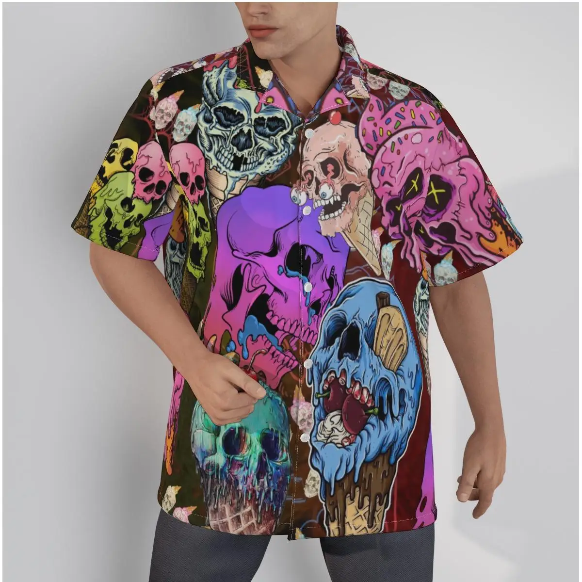 Casual Shirts for Men Colorful Skulls Print Beach Short Sleeve Creative Color Summer Casual Button Up Tops 3D Shirts
Casual Shirts for Men Colorful Skulls Print Beach Short Sleeve Creative Color Summer Casual Button Up Tops 3D Shirts