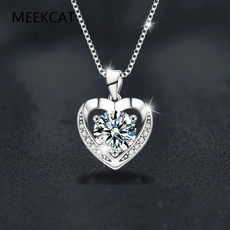 Heart Necklace for Women, Forever Love Moissanite 925 Sterling Silver Minimalist Heart Pendant Necklace Gemstone Jewelry Choker
Heart Necklace for Women, Forever Love Moissanite 925 Sterling Silver Minimalist Heart Pendant Necklace Gemstone Jewelry Choker