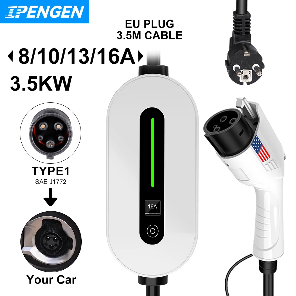 IPENGEN Electric Car Charger TYPE 2 3.5KW EV Charging Cable TYPE 1 GBT EV Charger Station Wallbox EVSE for Electric Vehicles Car
IPENGEN Electric Car Charger TYPE 2 3.5KW EV Charging Cable TYPE 1 GBT EV Charger Station Wallbox EVSE for Electric Vehicles Car
