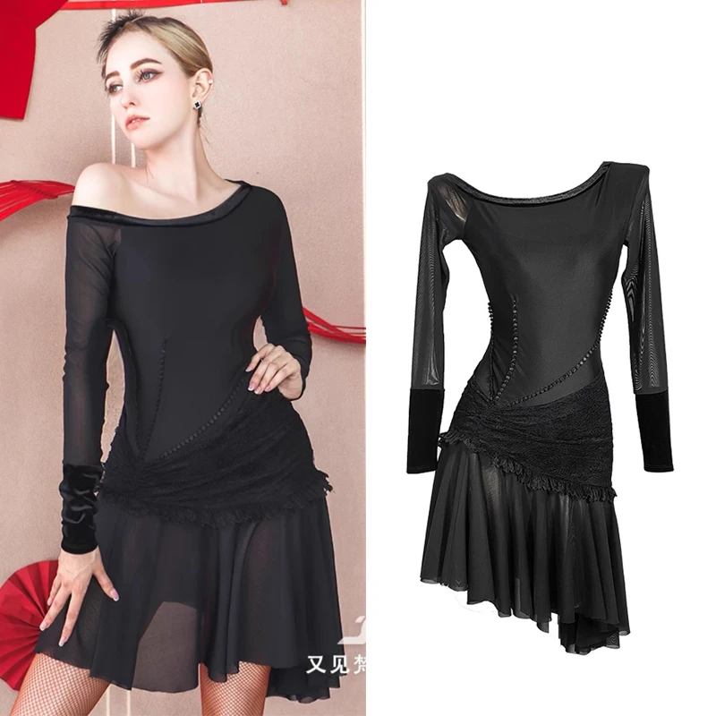 Latin Dance Dress For Women Diagonal Shoulder Long Sleeved Training Suit Professional National Standard Dance Clothes DN17060
Latin Dance Dress For Women Diagonal Shoulder Long Sleeved Training Suit Professional National Standard Dance Clothes DN17060