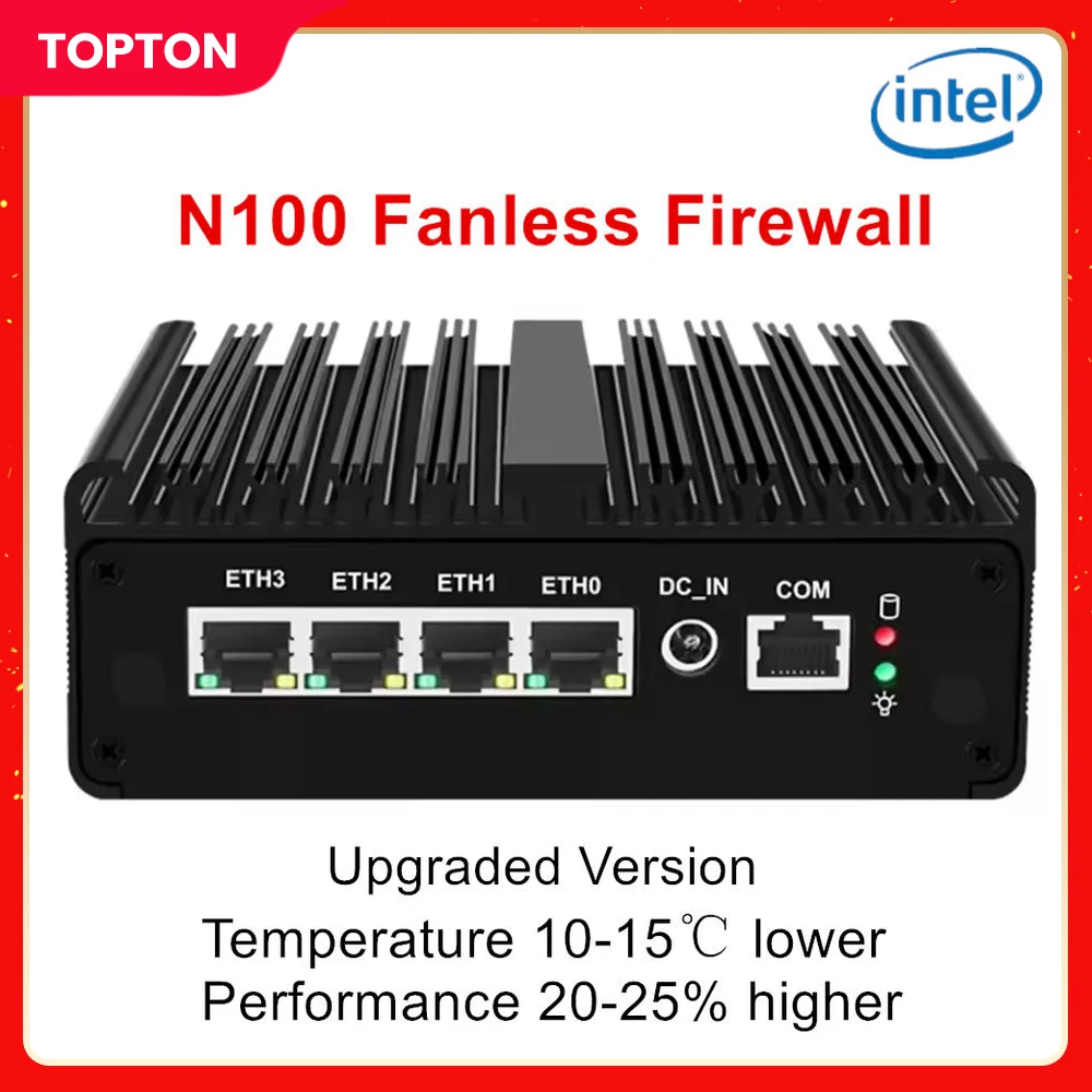 Topton Intel 12th Gen Firewall Router N100 4 LAN i226-V 2.5G N6000 N5105 J4125 NVMe Mini PC Fanless computer pfSense Proxmox Box
Topton Intel 12th Gen Firewall Router N100 4 LAN i226-V 2.5G N6000 N5105 J4125 NVMe Mini PC Fanless computer pfSense Proxmox Box