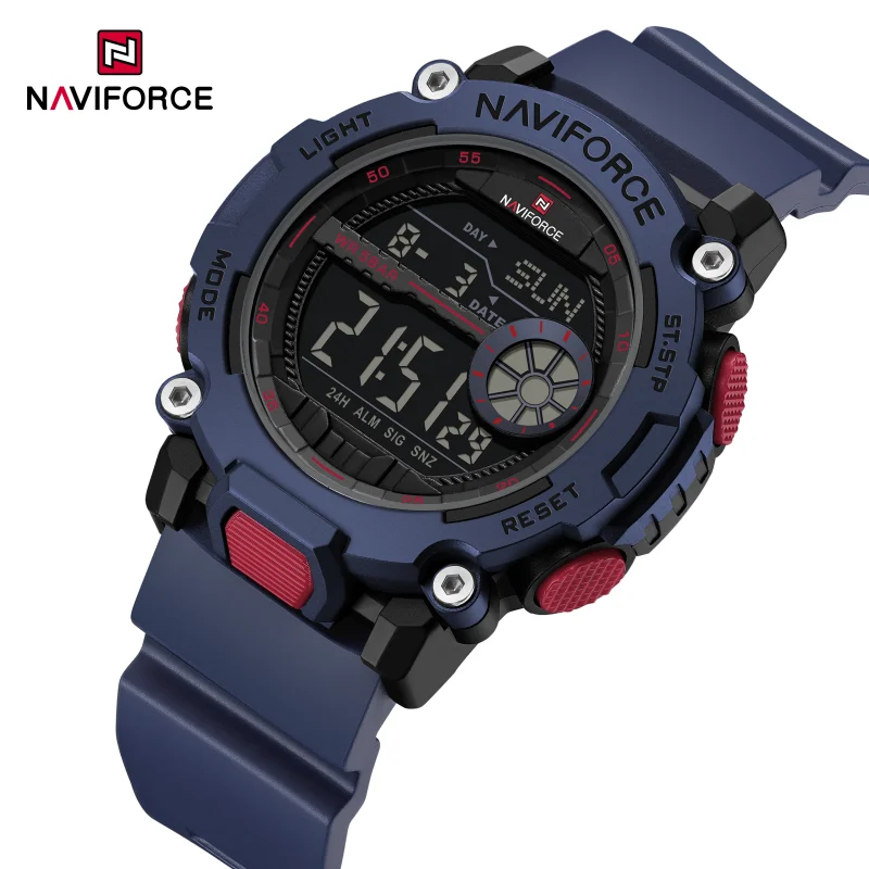 New Style NAVIFORCE Men's Sport Casual Wristwatch LCD Display with TPU Strap 5ATM Waterproof Shockproof Night Light round Case
New Style NAVIFORCE Men's Sport Casual Wristwatch LCD Display with TPU Strap 5ATM Waterproof Shockproof Night Light round Case