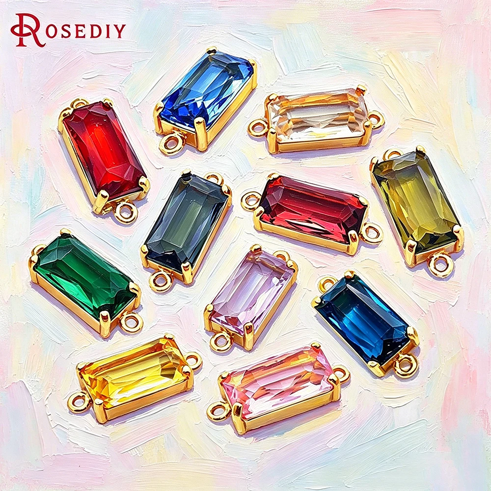 6PCS 8x16MM 18K Gold Color Brass and Glass 2 Holes Rectangle Connect Charms Pendants High Quality Jewelry Diy Accessories
6PCS 8x16MM 18K Gold Color Brass and Glass 2 Holes Rectangle Connect Charms Pendants High Quality Jewelry Diy Accessories