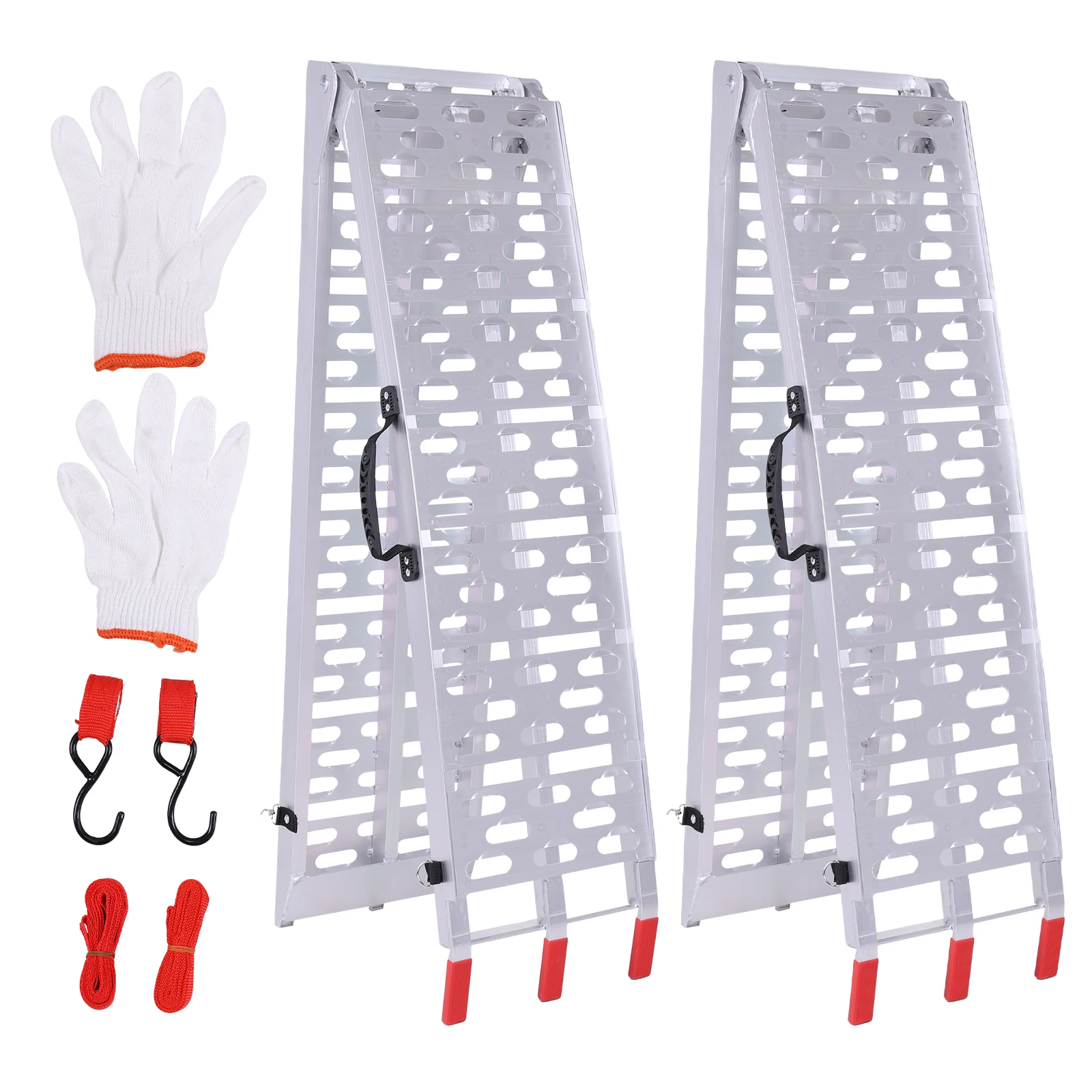 2PCS 7.3ft Aluminum Motorcycle Ramp Folding Loading ATV Ramp with Load Straps for Pickup Trucks Motorcycles ATVs Lawn Mowers
2PCS 7.3ft Aluminum Motorcycle Ramp Folding Loading ATV Ramp with Load Straps for Pickup Trucks Motorcycles ATVs Lawn Mowers