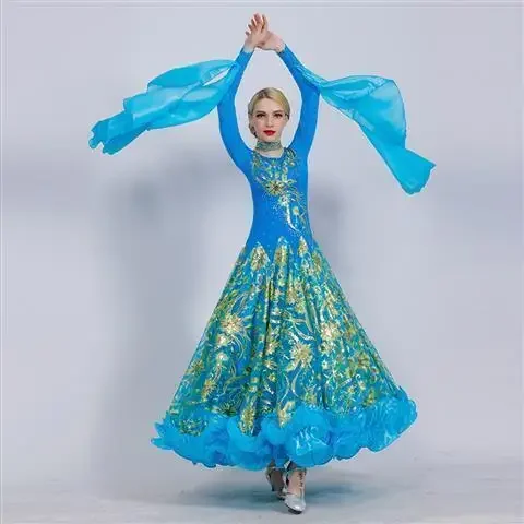 Modern Dance Dress Performance Dress New National Standard Dance Dress Waltz National Standard Social Dance Performance Costume
Modern Dance Dress Performance Dress New National Standard Dance Dress Waltz National Standard Social Dance Performance Costume