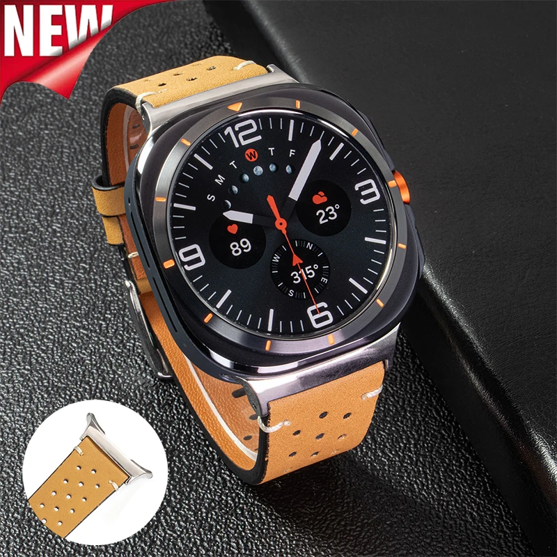 Men Breathable Leather Strap for Samsung Galaxy Watch Ultra 47mm Band for Galaxy Watch 7 Ultra 47mm No Gaps Curved End Bracelet
Men Breathable Leather Strap for Samsung Galaxy Watch Ultra 47mm Band for Galaxy Watch 7 Ultra 47mm No Gaps Curved End Bracelet