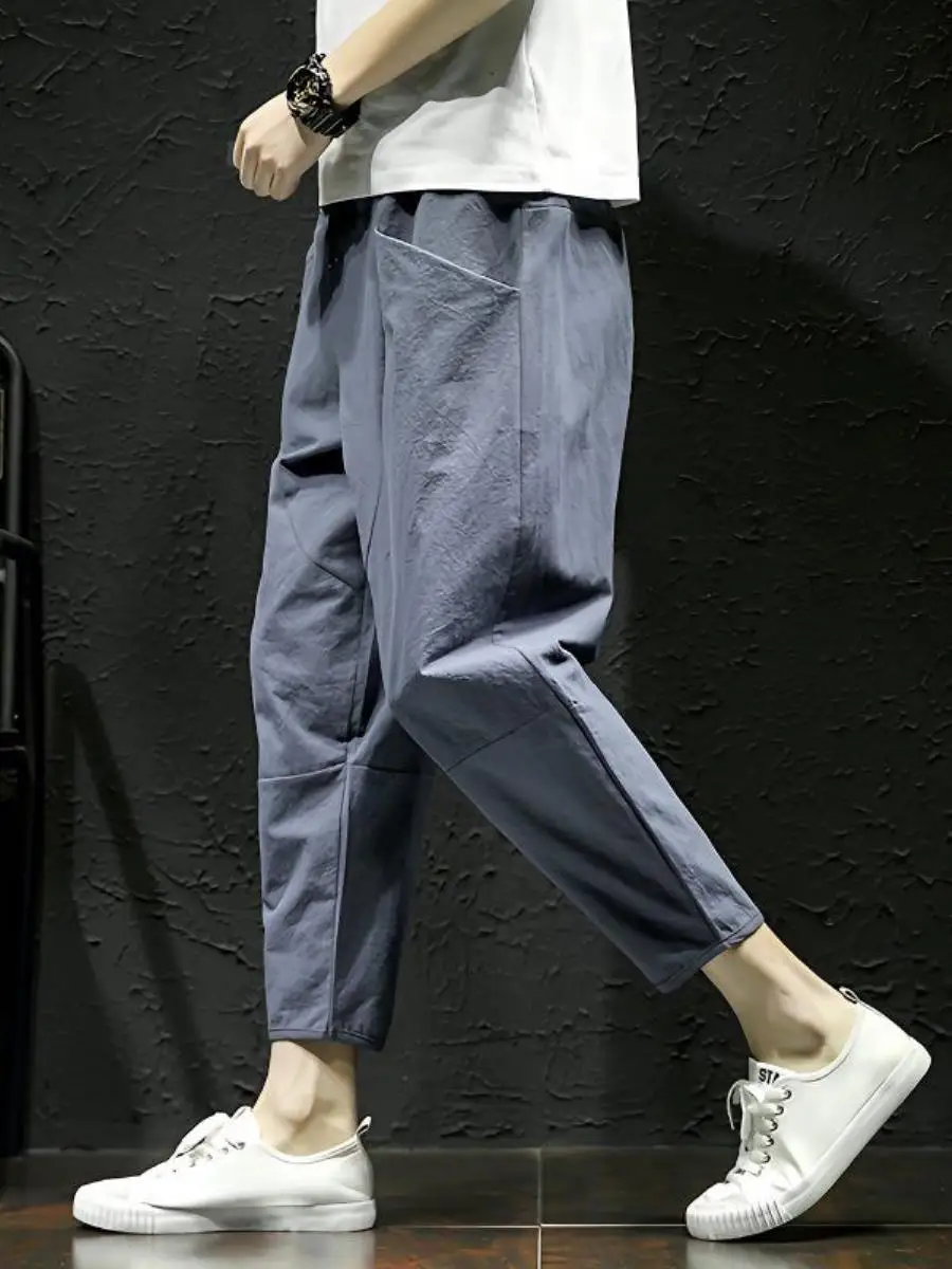 Summer Cotton Linen Casual Pants Men's Loose Fit Nine Points Thin Harem Pants Straight Leg Loose Waist Natural Waist Zipper
Summer Cotton Linen Casual Pants Men's Loose Fit Nine Points Thin Harem Pants Straight Leg Loose Waist Natural Waist Zipper