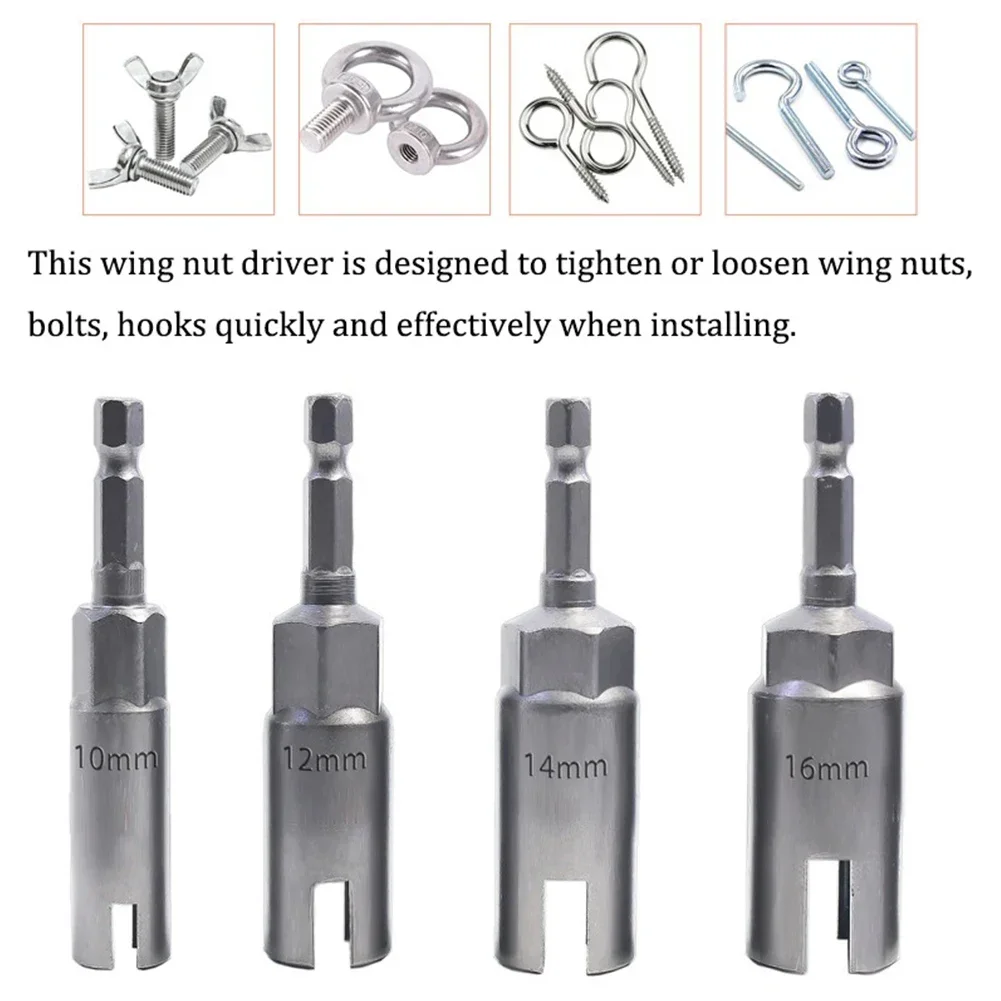4Pcs 1/4 Inch Butterfly Bolt Socket Chrome Vanadium Steel 10/12/14/16mm Socket Wrenches Electric Screwdriver Accessories
4Pcs 1/4 Inch Butterfly Bolt Socket Chrome Vanadium Steel 10/12/14/16mm Socket Wrenches Electric Screwdriver Accessories