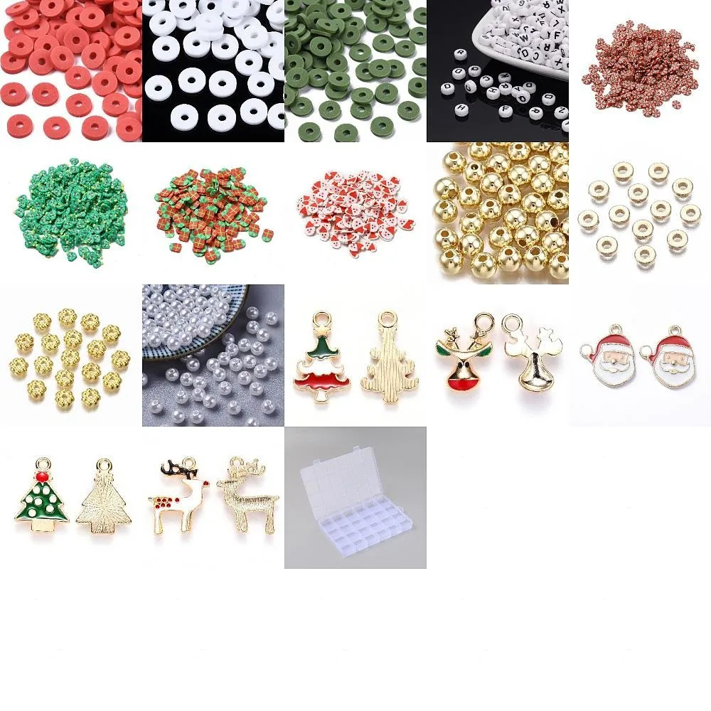 Christmas Theme DIY Jewelry Making Finding Kit Including Polymer Clay Disc CCB Plastic Letter Acrylic Pearl Beads
Christmas Theme DIY Jewelry Making Finding Kit Including Polymer Clay Disc CCB Plastic Letter Acrylic Pearl Beads