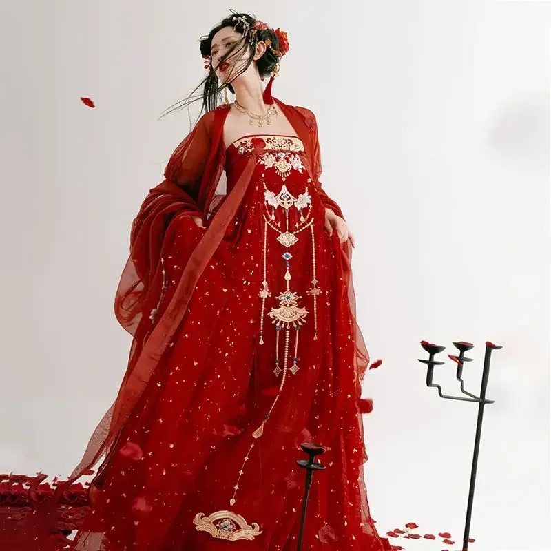 Chinese Hanfu Dress Tang Dynasty Adult red Hanfu Women's Wedding dress Ancient Skirt palace embroidered print Hanfu Full Set
Chinese Hanfu Dress Tang Dynasty Adult red Hanfu Women's Wedding dress Ancient Skirt palace embroidered print Hanfu Full Set