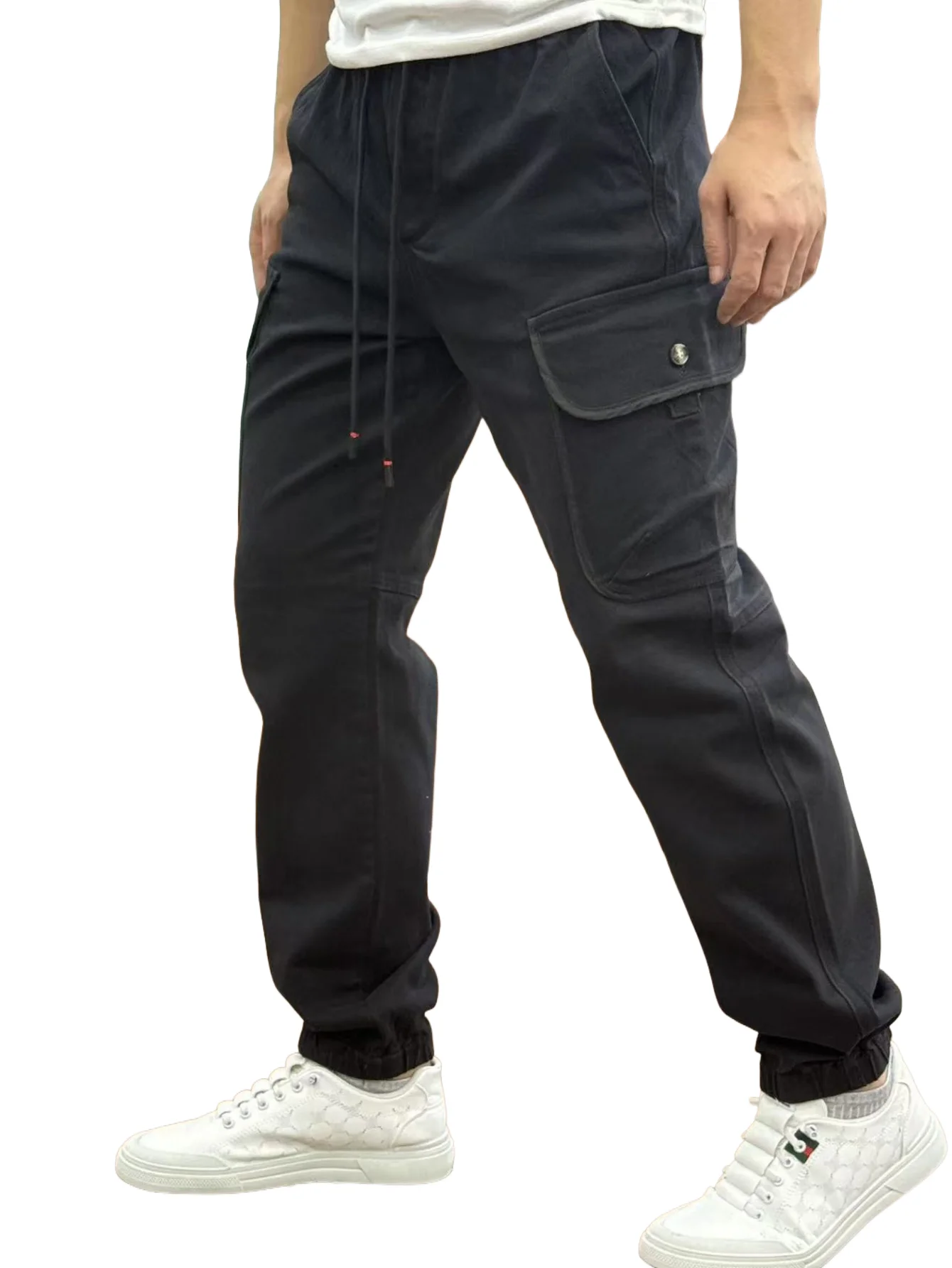 KING JEANS Men's Pants With Elastic Waistband And Drawstring For Leg-Holding Multiple Pockets Design Hip-Hop Motorcycle Style
KING JEANS Men's Pants With Elastic Waistband And Drawstring For Leg-Holding Multiple Pockets Design Hip-Hop Motorcycle Style