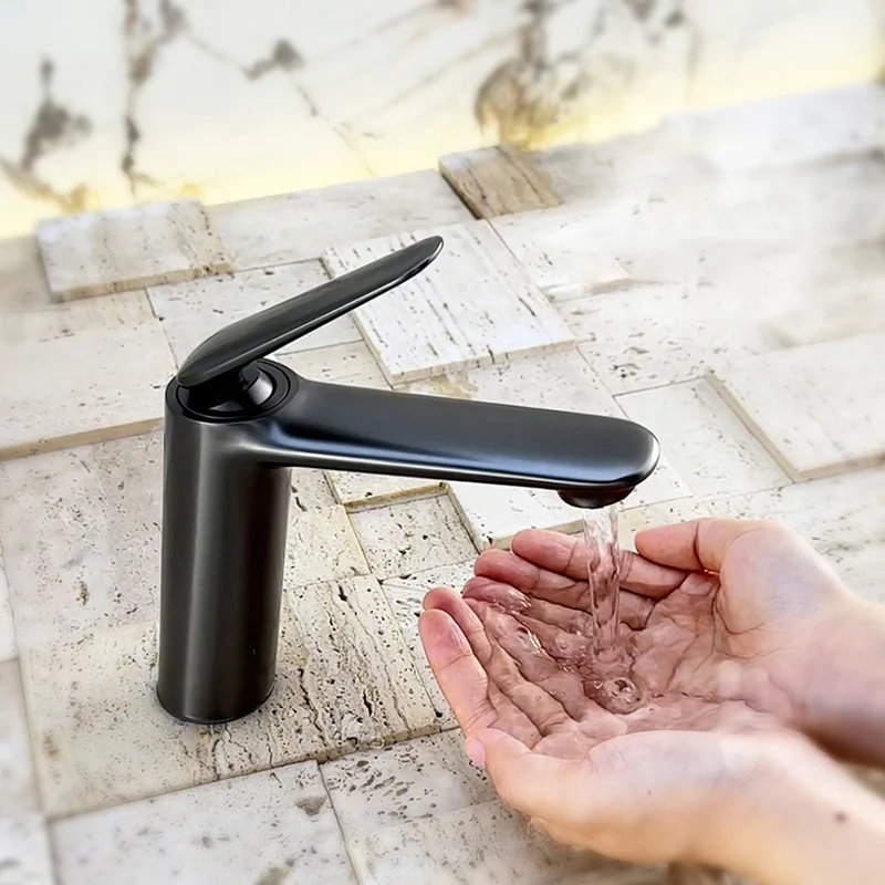 Modern Gray Basin Faucet Brass Deck Mount Hot And Cold Water Mixer Tap Brushed Rose Gold Bathroom Sink Faucets
Modern Gray Basin Faucet Brass Deck Mount Hot And Cold Water Mixer Tap Brushed Rose Gold Bathroom Sink Faucets