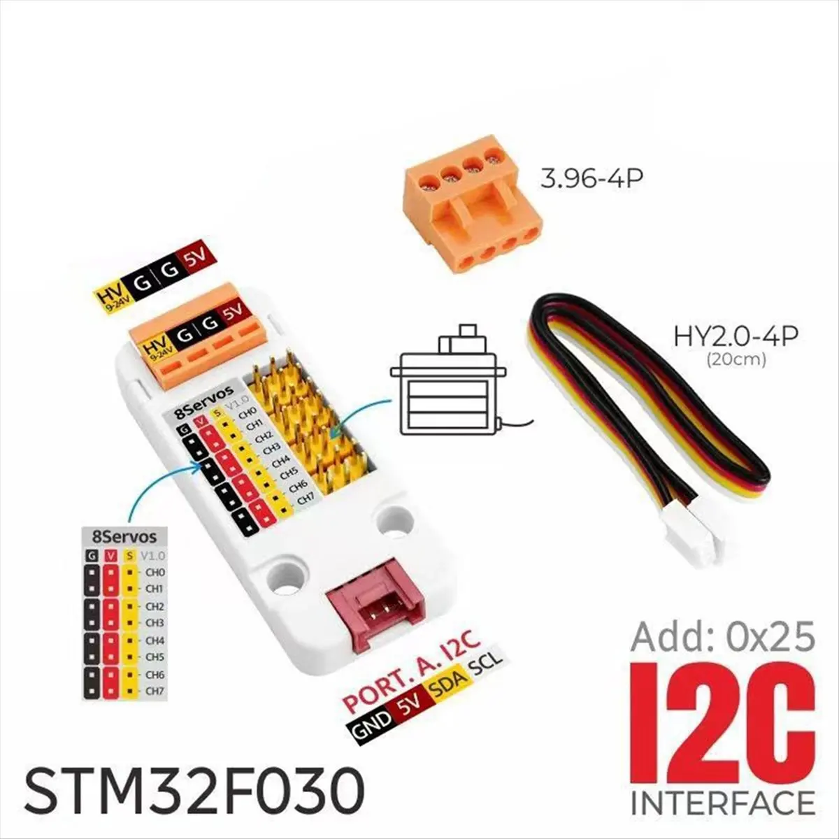 T19C For M5Stack 8-Channel Servo Driver Unit STM32F030 Controller High-Precision Robotics Control for Multiple Servos
T19C For M5Stack 8-Channel Servo Driver Unit STM32F030 Controller High-Precision Robotics Control for Multiple Servos