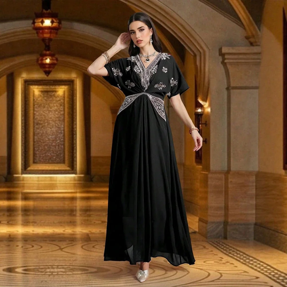 Ky-hc04 Women's Summer Dress 2026 Ladies' V-neck Solid Color Embroidered Elegant High-waisted Long Dress With Raglan Sleeves
Ky-hc04 Women's Summer Dress 2026 Ladies' V-neck Solid Color Embroidered Elegant High-waisted Long Dress With Raglan Sleeves