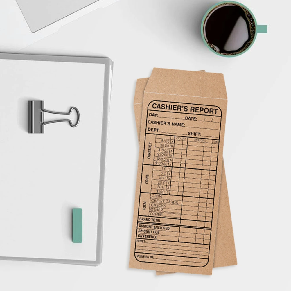 20 Pcs Cash Details Envelope Bank Envelopes Register for Small Businesses Filling Cashier Deposit Paper 
20 Pcs Cash Details Envelope Bank Envelopes Register for Small Businesses Filling Cashier Deposit Paper