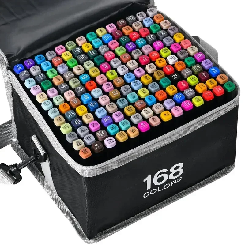 168 Color Alcohol Marker Pen Set Double Sided Oily Based Art Marker Big Capacity Drawing Pen Stationery School Supplies
168 Color Alcohol Marker Pen Set Double Sided Oily Based Art Marker Big Capacity Drawing Pen Stationery School Supplies