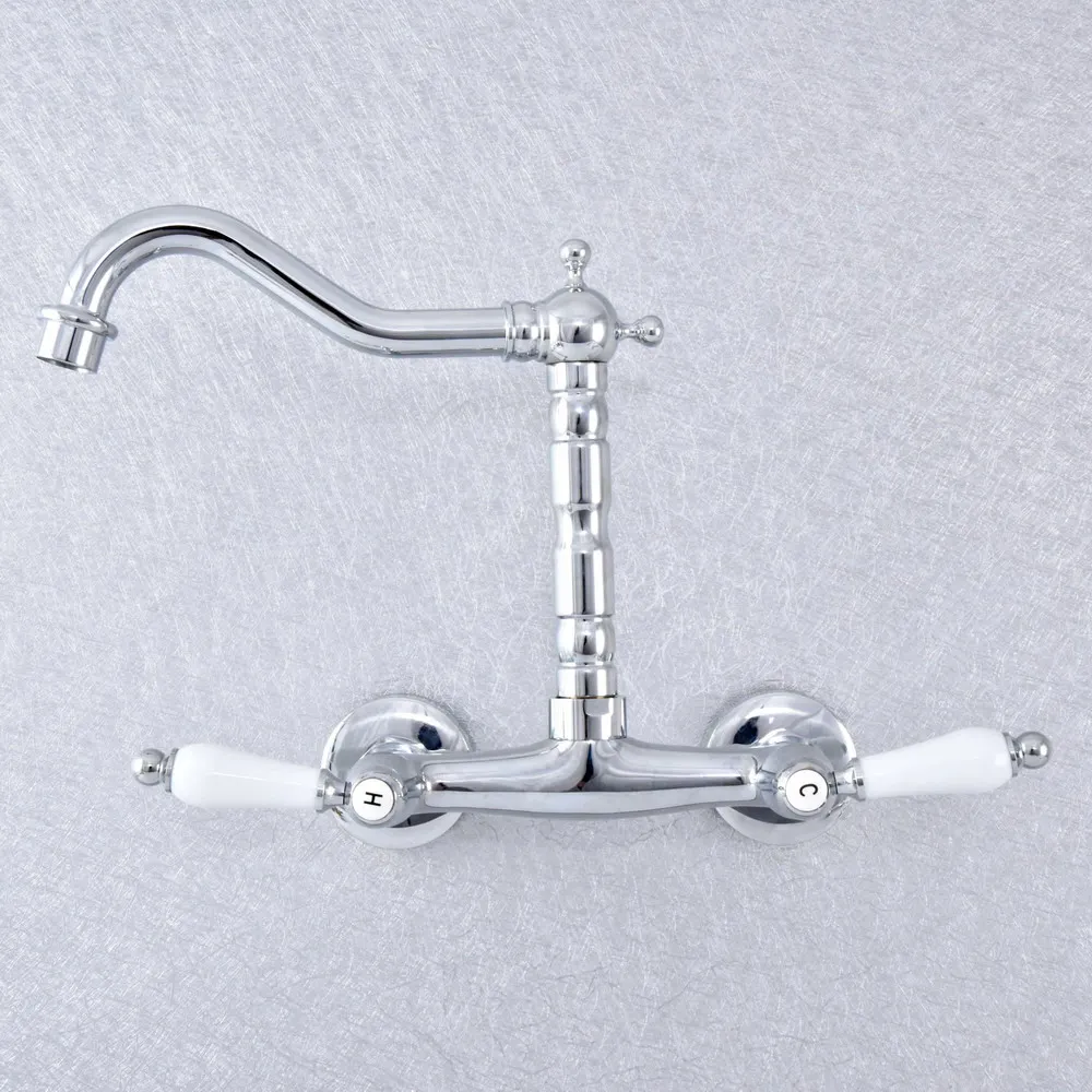 Silver Polished Chrome Brass Wall Mounted Dual Ceramic Handles Levers Kitchen Bathroom Vessel Sink Faucet Mixer Taps asf775 
Silver Polished Chrome Brass Wall Mounted Dual Ceramic Handles Levers Kitchen Bathroom Vessel Sink Faucet Mixer Taps asf775