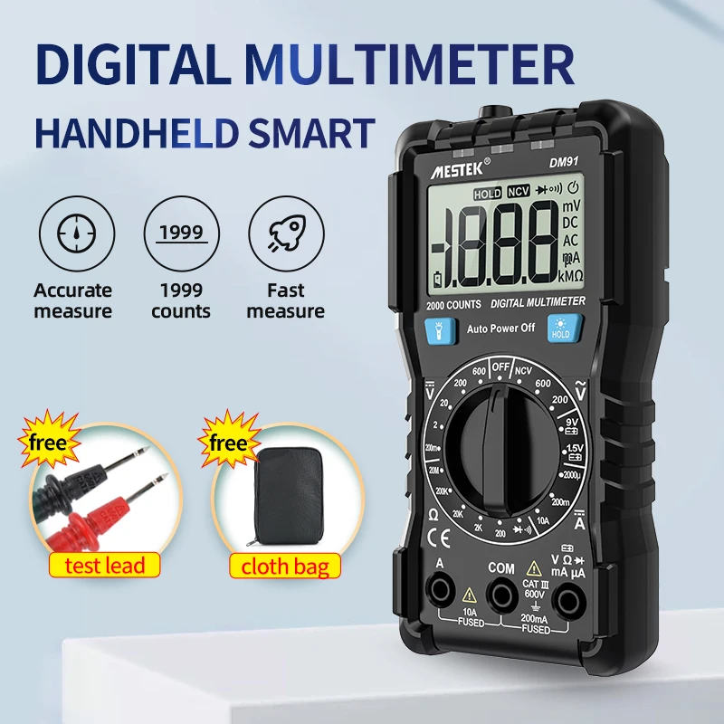 MESTEK for DM91 Current Resistance Diode test ETL Counts ACDC Ammeter Voltmeter Multimetro Tester Multimeters Voltage Multimeter
MESTEK for DM91 Current Resistance Diode test ETL Counts ACDC Ammeter Voltmeter Multimetro Tester Multimeters Voltage Multimeter