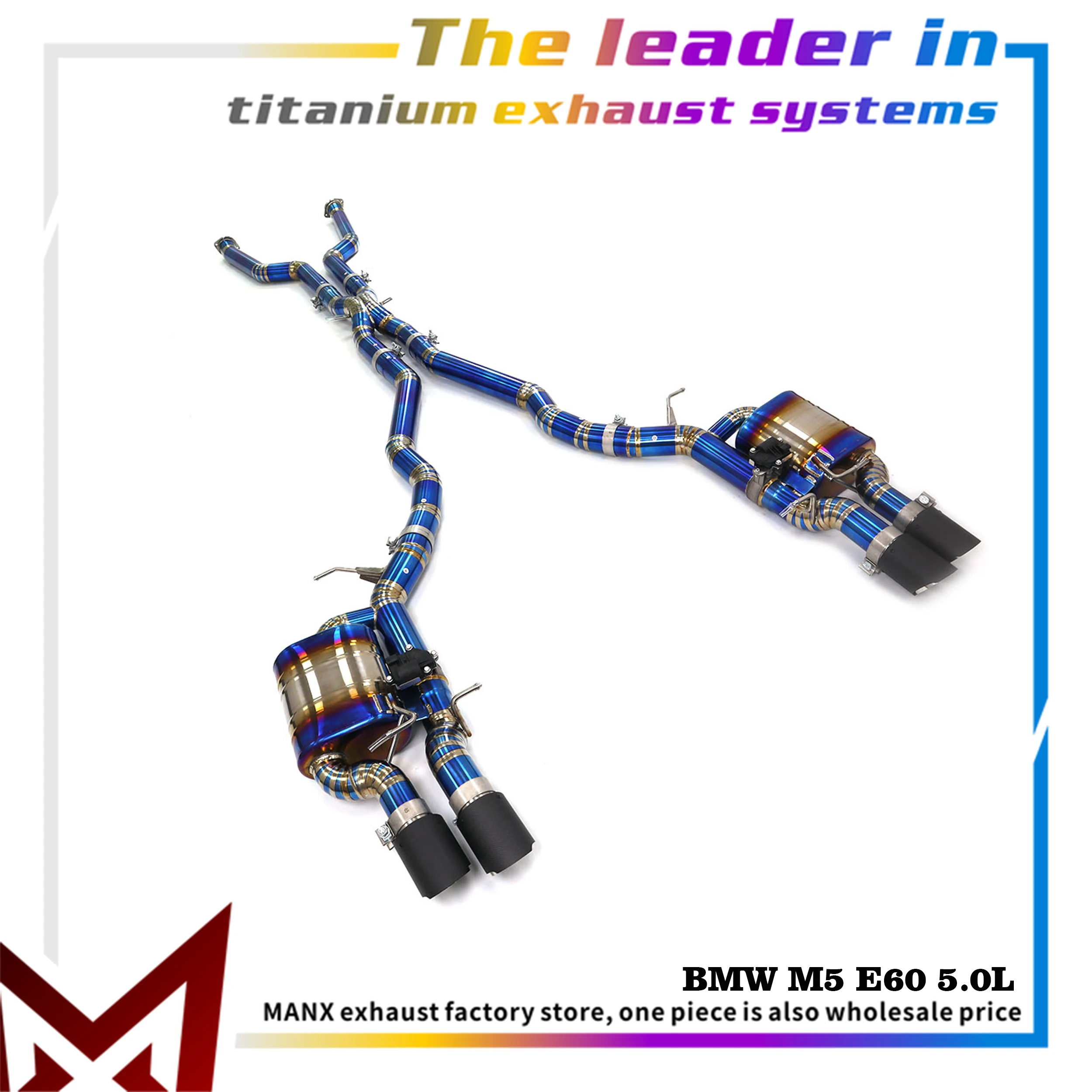 MANX Exhaust Catback System for BMW M5 E60 5.0L Ti Baked blue High-performance Automobile Exhaust Parts Lossless installation
MANX Exhaust Catback System for BMW M5 E60 5.0L Ti Baked blue High-performance Automobile Exhaust Parts Lossless installation