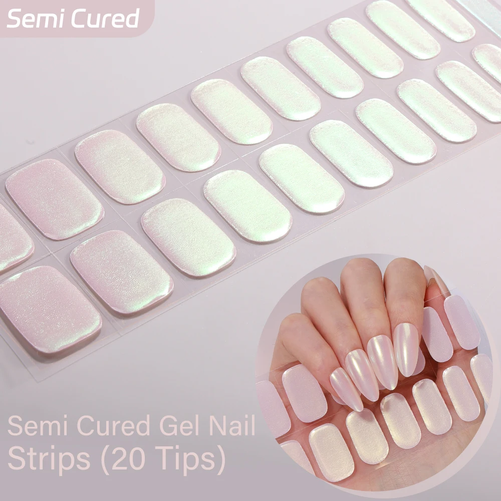 Pearl Lustre Pink Glitter Semi Cured Gel Nail Strip Sticker UV LED Lamp Cured Aurora Nail Gel Polish Wraps Full Cover Nail Decal
Pearl Lustre Pink Glitter Semi Cured Gel Nail Strip Sticker UV LED Lamp Cured Aurora Nail Gel Polish Wraps Full Cover Nail Decal