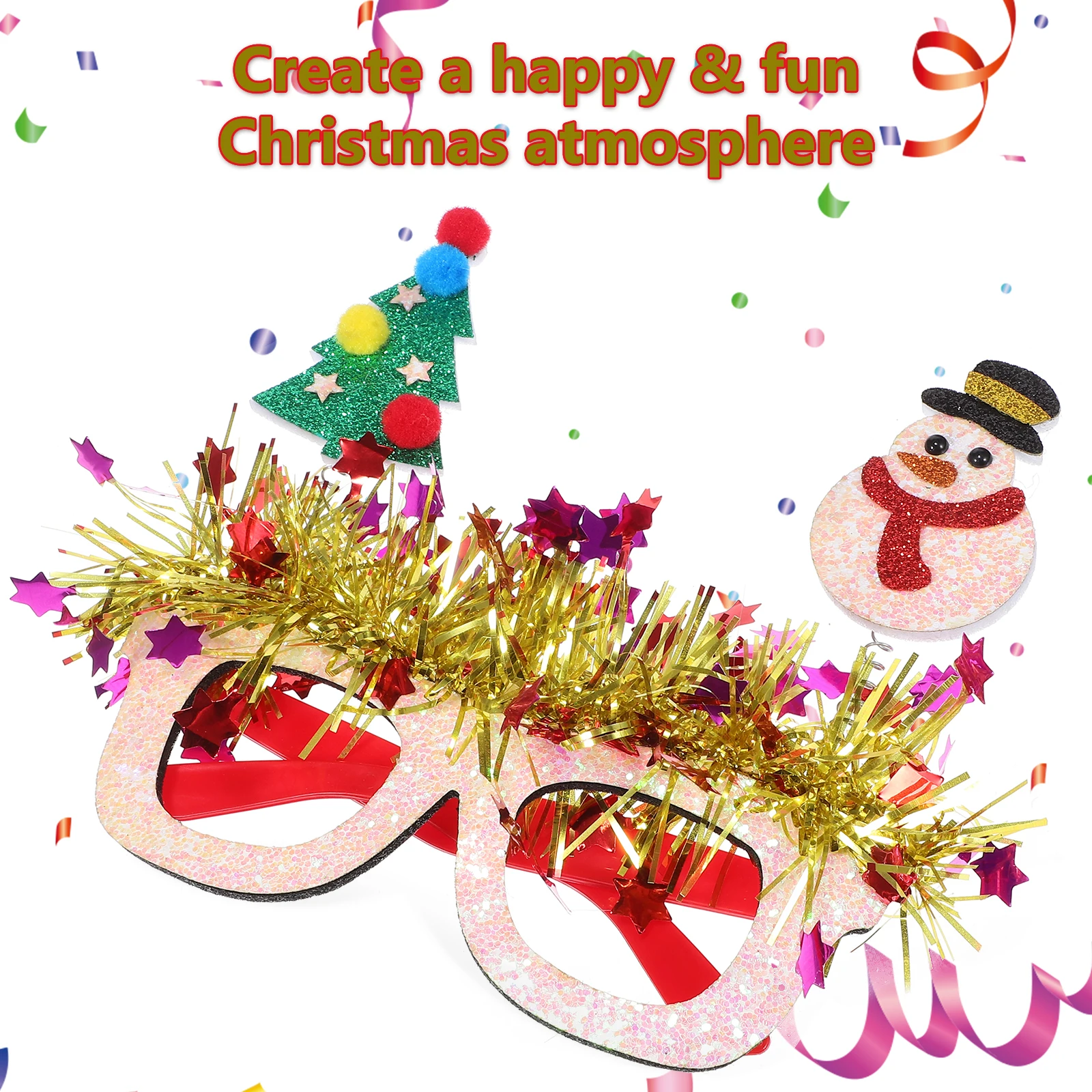 6 Pairs Christmas Glasses Drinking Party Holiday Gift Decoration Eyeglasses Fancy Child 
6 Pairs Christmas Glasses Drinking Party Holiday Gift Decoration Eyeglasses Fancy Child