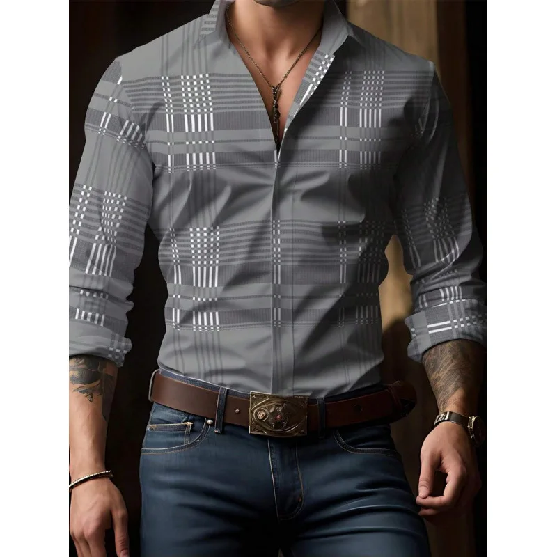 Men's Long Sleeve Printed Shirt Q 18630 Cross-Border Fashionable Casual Button-Up Top for Spring Autumn Colors Block Design
Men's Long Sleeve Printed Shirt Q 18630 Cross-Border Fashionable Casual Button-Up Top for Spring Autumn Colors Block Design