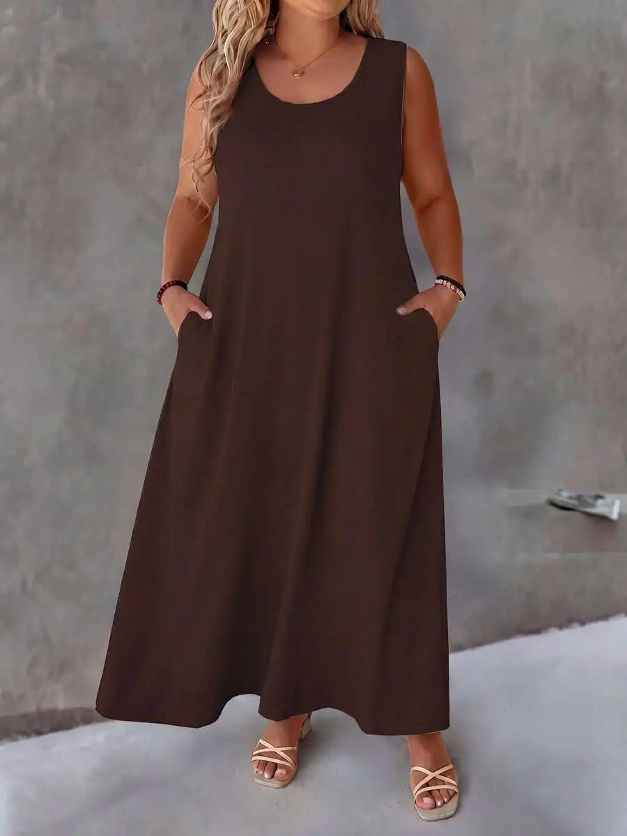 Plus Size Round Neck Casual Knitted Maxi Dress
Plus Size Round Neck Casual Knitted Maxi Dress