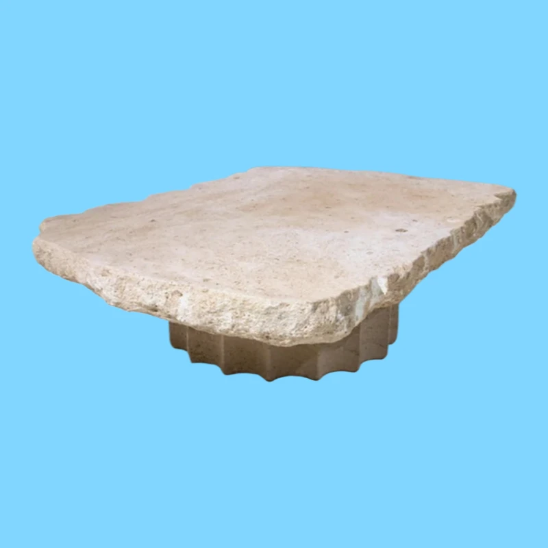 wabi-sabi style high-end natural marble coffee table, living room small apartment special-shaped, travertine coffee table
wabi-sabi style high-end natural marble coffee table, living room small apartment special-shaped, travertine coffee table