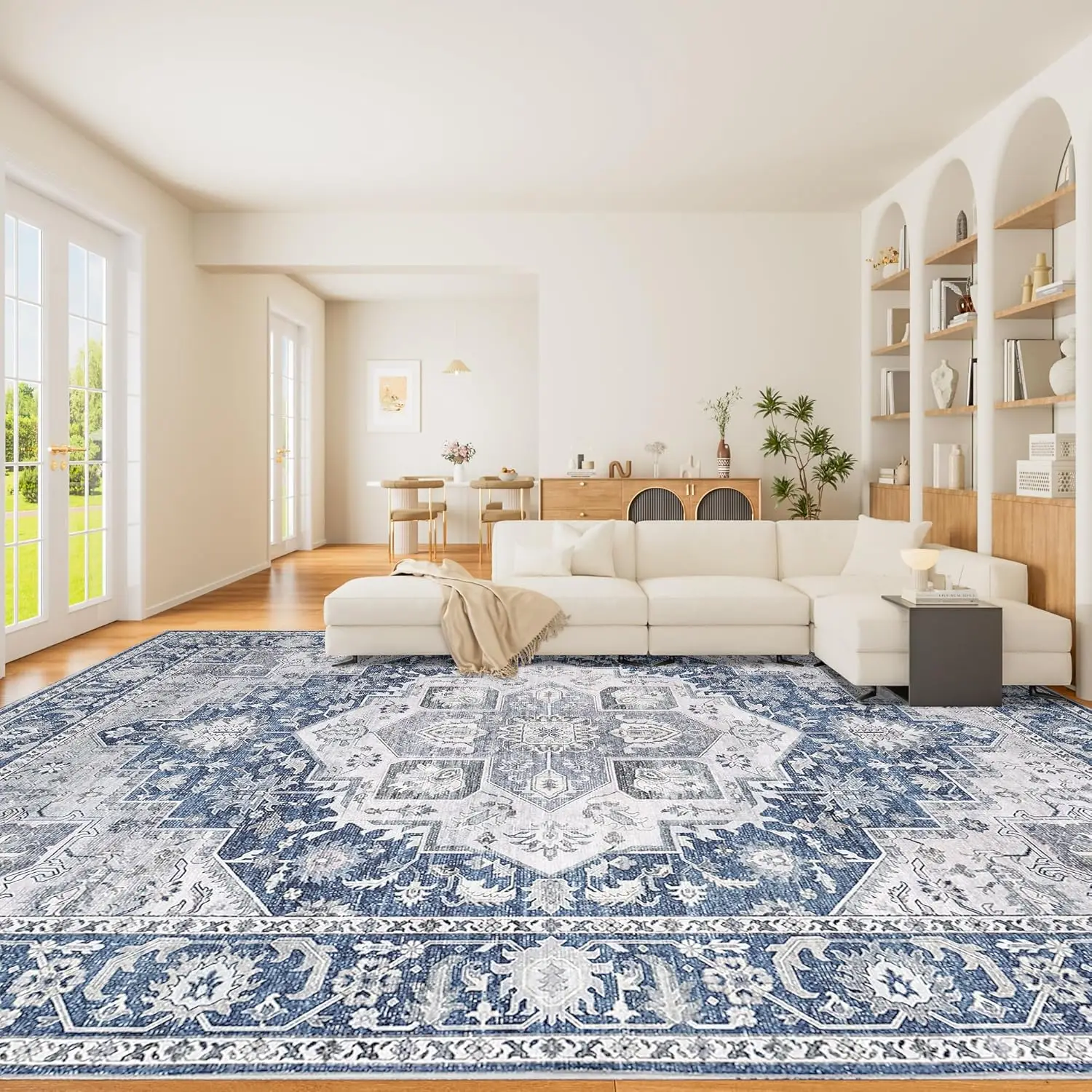 Винтажные нескользящие моющиеся коврики, коврик для спальни из искусственной шерсти, не осыпающиеся, внутренние коврики в стиле бохо с низким ворсом для столовой, синий
Винтажные нескользящие моющиеся коврики, коврик для спальни из искусственной шерсти, не осыпающиеся, внутренние коврики в стиле бохо с низким ворсом для столовой, синий