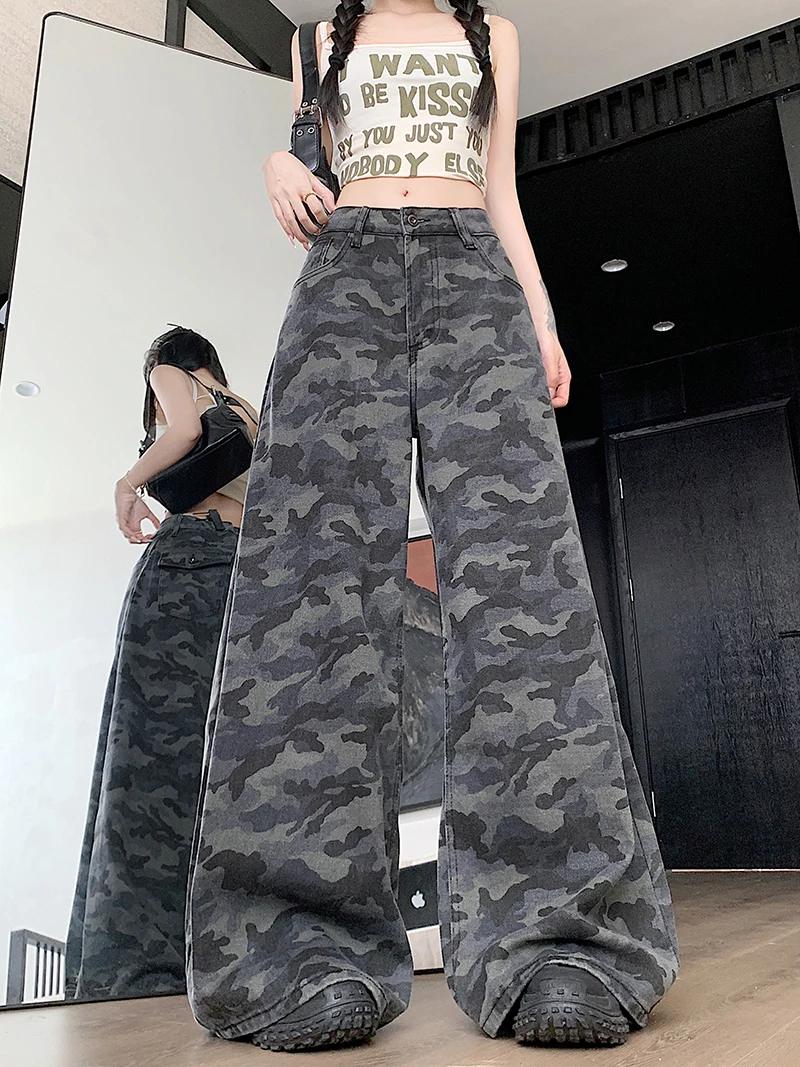 Camouflage Wide Leg Jeans Men Women American Retro Straight Tube Workwear Loose Casual Floor-Length Trousers
Camouflage Wide Leg Jeans Men Women American Retro Straight Tube Workwear Loose Casual Floor-Length Trousers
