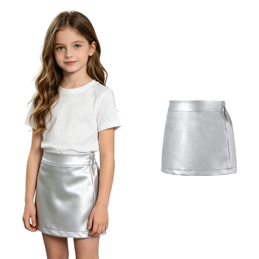 Girls Silver Metallic Mini Skirt High Waist A-Line for Kids Birthday Party School Holiday Casual Dance Performance Stage Costume
Girls Silver Metallic Mini Skirt High Waist A-Line for Kids Birthday Party School Holiday Casual Dance Performance Stage Costume