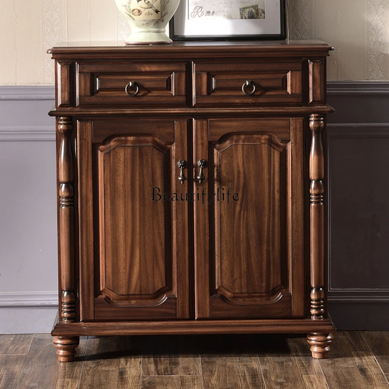 All solid wood black walnut two doors three doors shoe cabinet storage cabinet
All solid wood black walnut two doors three doors shoe cabinet storage cabinet
