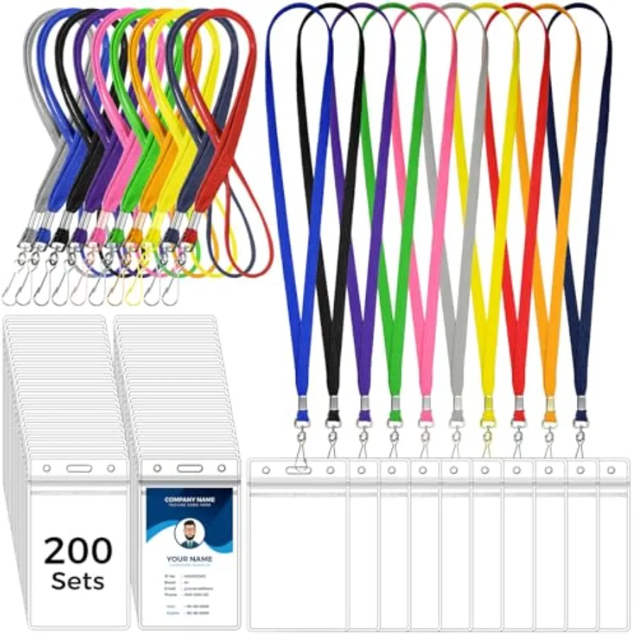 200 Set Name Tag Lanyards with ID Holder Clear ID Name Badges Cruise Lanyards Bulk Clip Waterproof Plastic Card Holders for Adu
200 Set Name Tag Lanyards with ID Holder Clear ID Name Badges Cruise Lanyards Bulk Clip Waterproof Plastic Card Holders for Adu