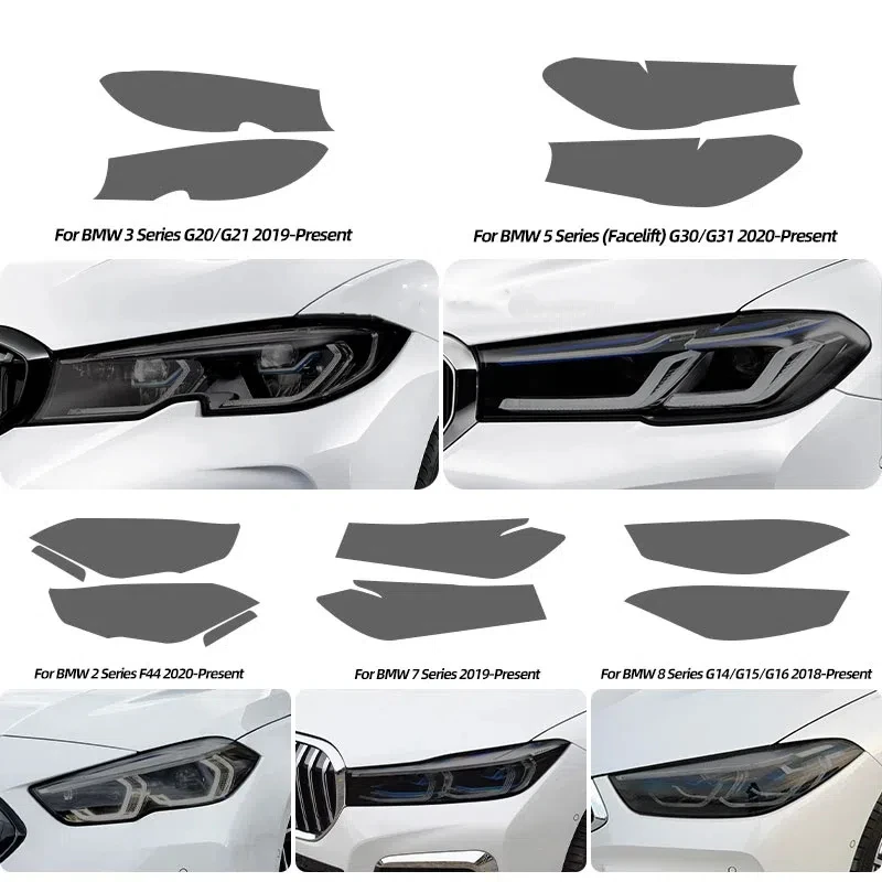 For BMW F40 F22 F44 F30 F31 G20 F34 F32 F36 F10 G30 F06 F07 F12 F01 G11 Smoked Black TPU Sticker Car Headlight Protective Film
For BMW F40 F22 F44 F30 F31 G20 F34 F32 F36 F10 G30 F06 F07 F12 F01 G11 Smoked Black TPU Sticker Car Headlight Protective Film