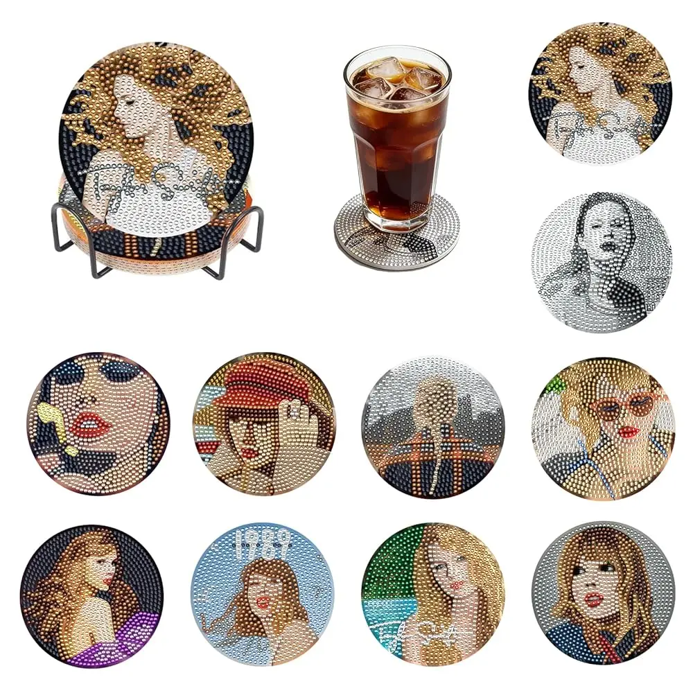 Набор для алмазной мозаики Taylor Diamond Art для взрослых, 10 подставок для стаканов с алмазной мозаикой и держателем, милые подставки для стаканов с алмазной вышивкой для декора
Набор для алмазной мозаики Taylor Diamond Art для взрослых, 10 подставок для стаканов с алмазной мозаикой и держателем, милые подставки для стаканов с алмазной вышивкой для декора