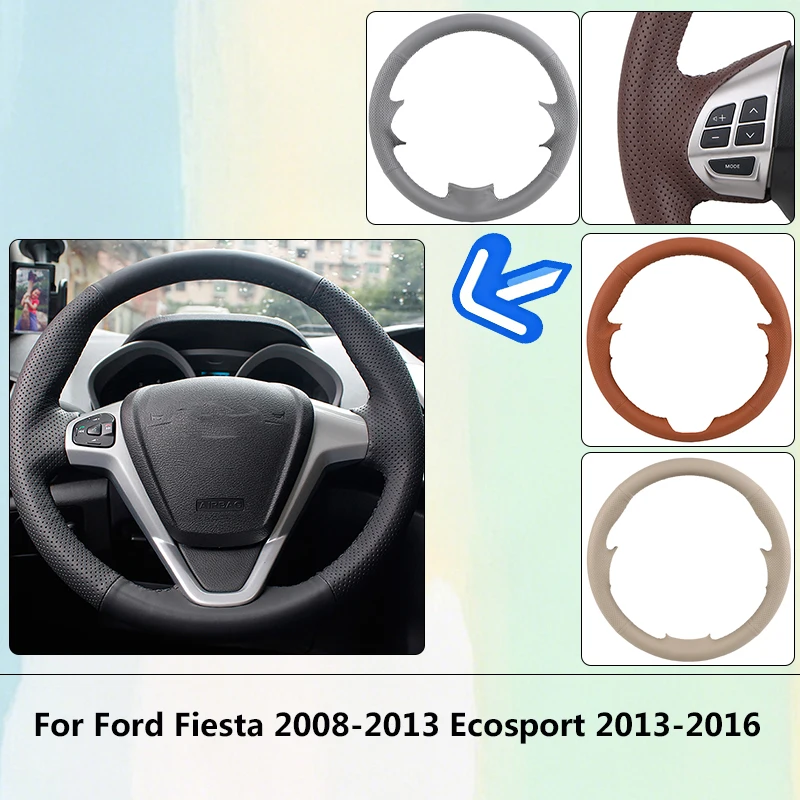 Custom Artificial Leather Car Steering Wheel Cover For Ford Fiesta 2008-2013 Ecosport 2013-2016 OEM Automotive Grip Anti Slip
Custom Artificial Leather Car Steering Wheel Cover For Ford Fiesta 2008-2013 Ecosport 2013-2016 OEM Automotive Grip Anti Slip
