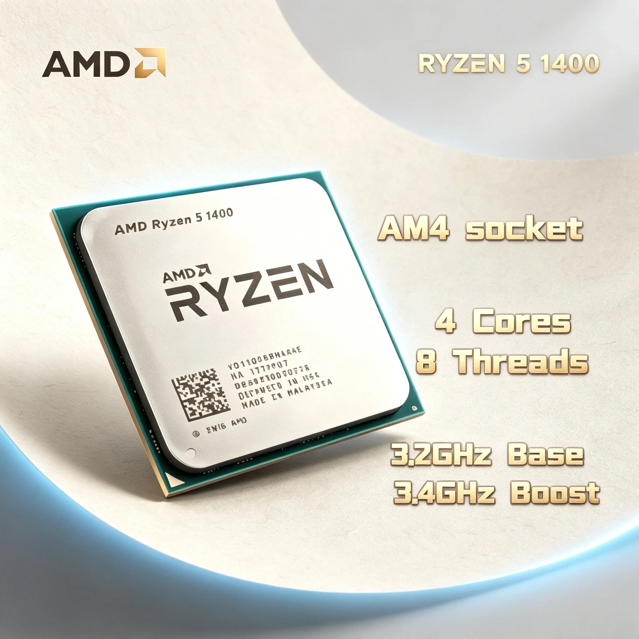 AMD Ryzen 5 1400 4-Core 8-Thread 3.4GHz Unlocked Desktop Processor Socket AM4 Gaming Without Package High Performance
AMD Ryzen 5 1400 4-Core 8-Thread 3.4GHz Unlocked Desktop Processor Socket AM4 Gaming Without Package High Performance