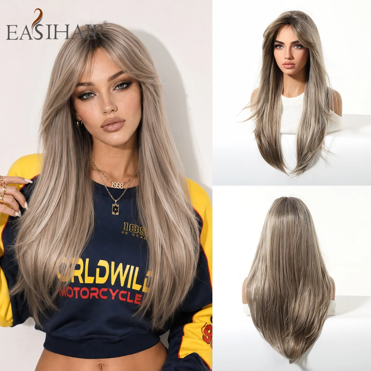 Long Straight Platinum Blonde Ombre Gray to Silver Synthetic Wig Heat Resistant Fiber Natural Looking Wig for Women Daily Wear
Long Straight Platinum Blonde Ombre Gray to Silver Synthetic Wig Heat Resistant Fiber Natural Looking Wig for Women Daily Wear