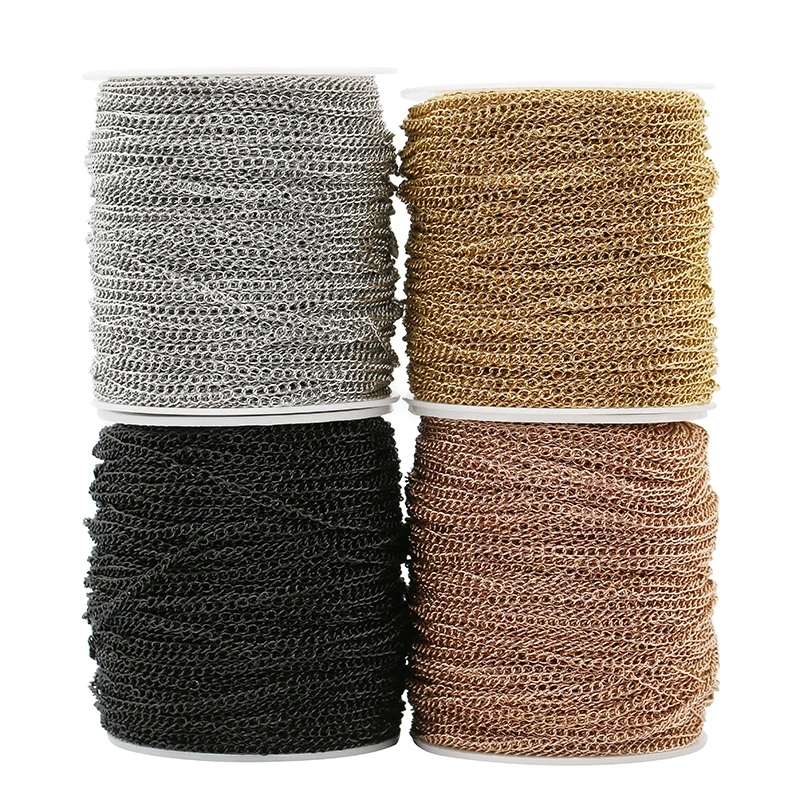 2 Meters 1.3/2/2.5/3mm Stainless Steel Extension Chain Gold Tail Chain for DIY Necklace Bracelets Accessories Jewelry Making
2 Meters 1.3/2/2.5/3mm Stainless Steel Extension Chain Gold Tail Chain for DIY Necklace Bracelets Accessories Jewelry Making