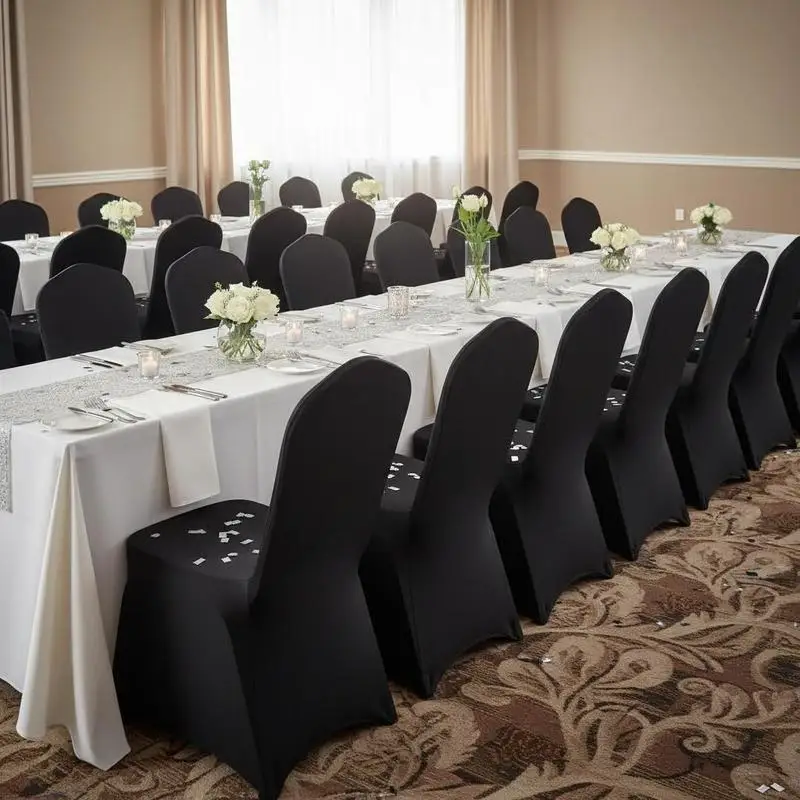Elastic Chair Slipcovers 30PCS For Wedding Banquet Party, Universal Fit Stretchable Spandex Fabric Removable Washable Black Decoration
Elastic Chair Slipcovers 30PCS For Wedding Banquet Party, Universal Fit Stretchable Spandex Fabric Removable Washable Black Decoration