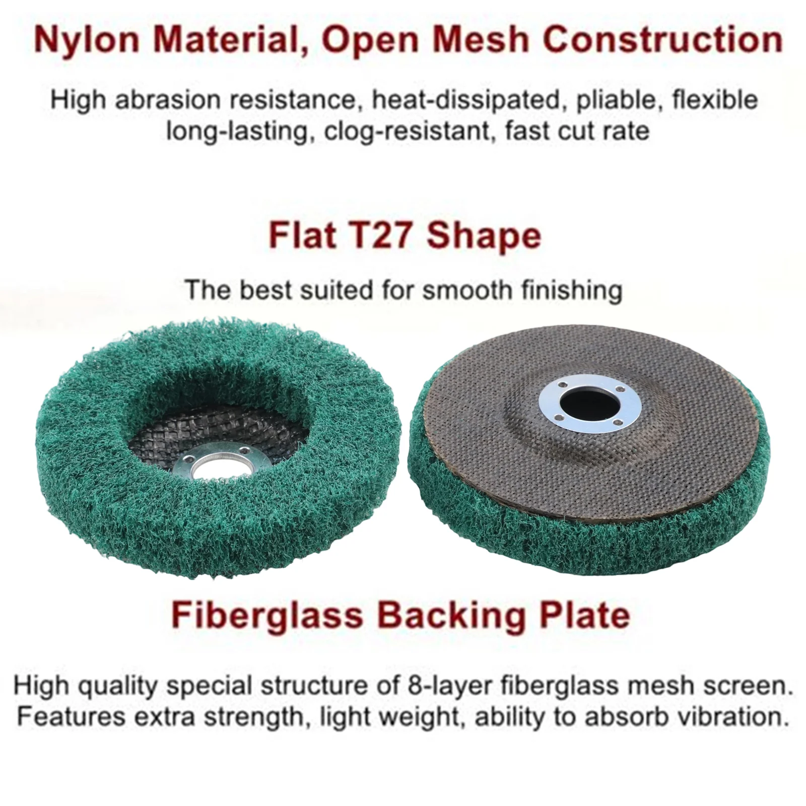 Нейлоновые абразивные полировальные диски, 4 дюйма, 5 шт., набор для угловой шлифовальной машины, эффективно для полировки нержавеющей стали и негладких металлов
Нейлоновые абразивные полировальные диски, 4 дюйма, 5 шт., набор для угловой шлифовальной машины, эффективно для полировки нержавеющей стали и негладких металлов