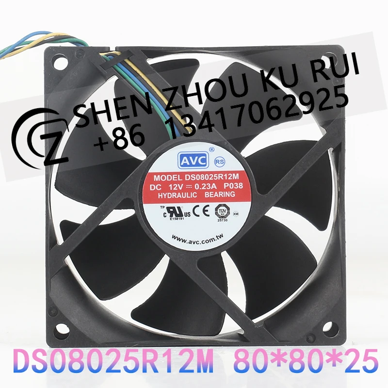 Новый вентилятор охлаждения корпуса AVC DS08025R12M 12V 0.23A 8CM 8025 с 4-проводным температурным контролем
Новый вентилятор охлаждения корпуса AVC DS08025R12M 12V 0.23A 8CM 8025 с 4-проводным температурным контролем