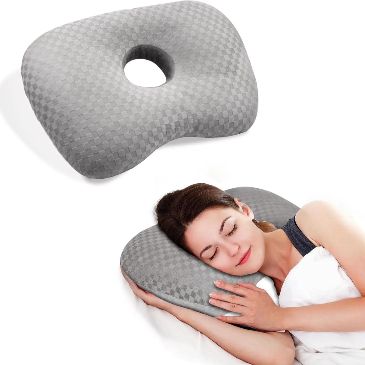 Ear Piercing Pillow with Hole for Ear Pain Inflammation Pressure Sores for Side Sleepers Cotton Ergonomic Pillow With Ear Hole
Ear Piercing Pillow with Hole for Ear Pain Inflammation Pressure Sores for Side Sleepers Cotton Ergonomic Pillow With Ear Hole