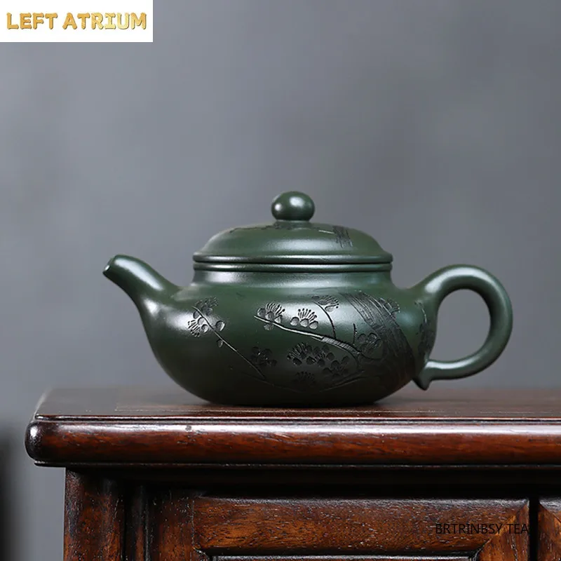 Chinese Yixing Handmade Purple Clay Teapot Hand-carved Plum Blossom Pattern Tea Pot Raw Ore Green Mud Kettle Zisha Tea Set 300ml
Chinese Yixing Handmade Purple Clay Teapot Hand-carved Plum Blossom Pattern Tea Pot Raw Ore Green Mud Kettle Zisha Tea Set 300ml