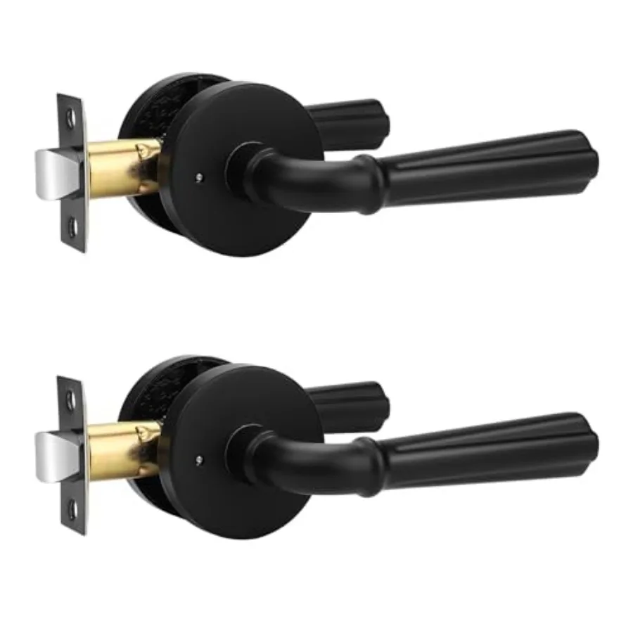 2 Pack Matte Interior Door Handle Round Door Lever Keyless, Bed and Bath Interior Door Lock Set Left and Right Hand Use, Modern
2 Pack Matte Interior Door Handle Round Door Lever Keyless, Bed and Bath Interior Door Lock Set Left and Right Hand Use, Modern