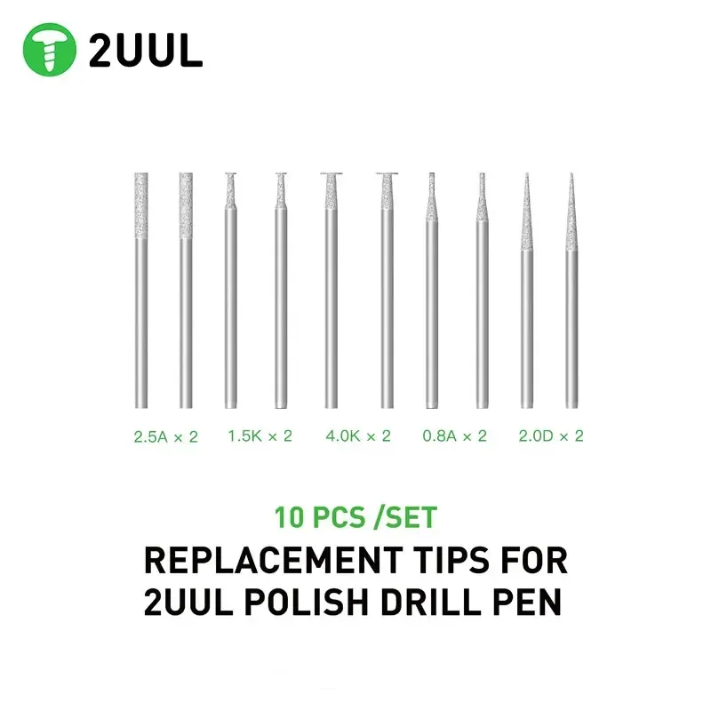 2UUL Replacement Tips for Polishing Pen 2.35mm Grinding Pen 10PCS/Set Universal Polishing Head Mobile Phone Repair Tools
2UUL Replacement Tips for Polishing Pen 2.35mm Grinding Pen 10PCS/Set Universal Polishing Head Mobile Phone Repair Tools