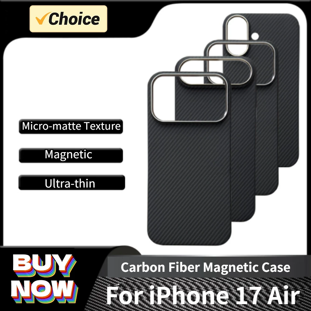 Магнитный чехол из углеродного волокна для iPhone 17, воздушные чехлы, магнитное металлическое кольцо, ультратонкий легкий бампер из арамидного волокна
Магнитный чехол из углеродного волокна для iPhone 17, воздушные чехлы, магнитное металлическое кольцо, ультратонкий легкий бампер из арамидного волокна