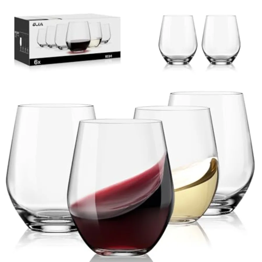 Steml Wine Glasses Set of 6, 15oz Premium Crystal Red White Wine Glasses, No Stem, Clear, Sturdy Drinking Glass for Daily Use,
Steml Wine Glasses Set of 6, 15oz Premium Crystal Red White Wine Glasses, No Stem, Clear, Sturdy Drinking Glass for Daily Use,