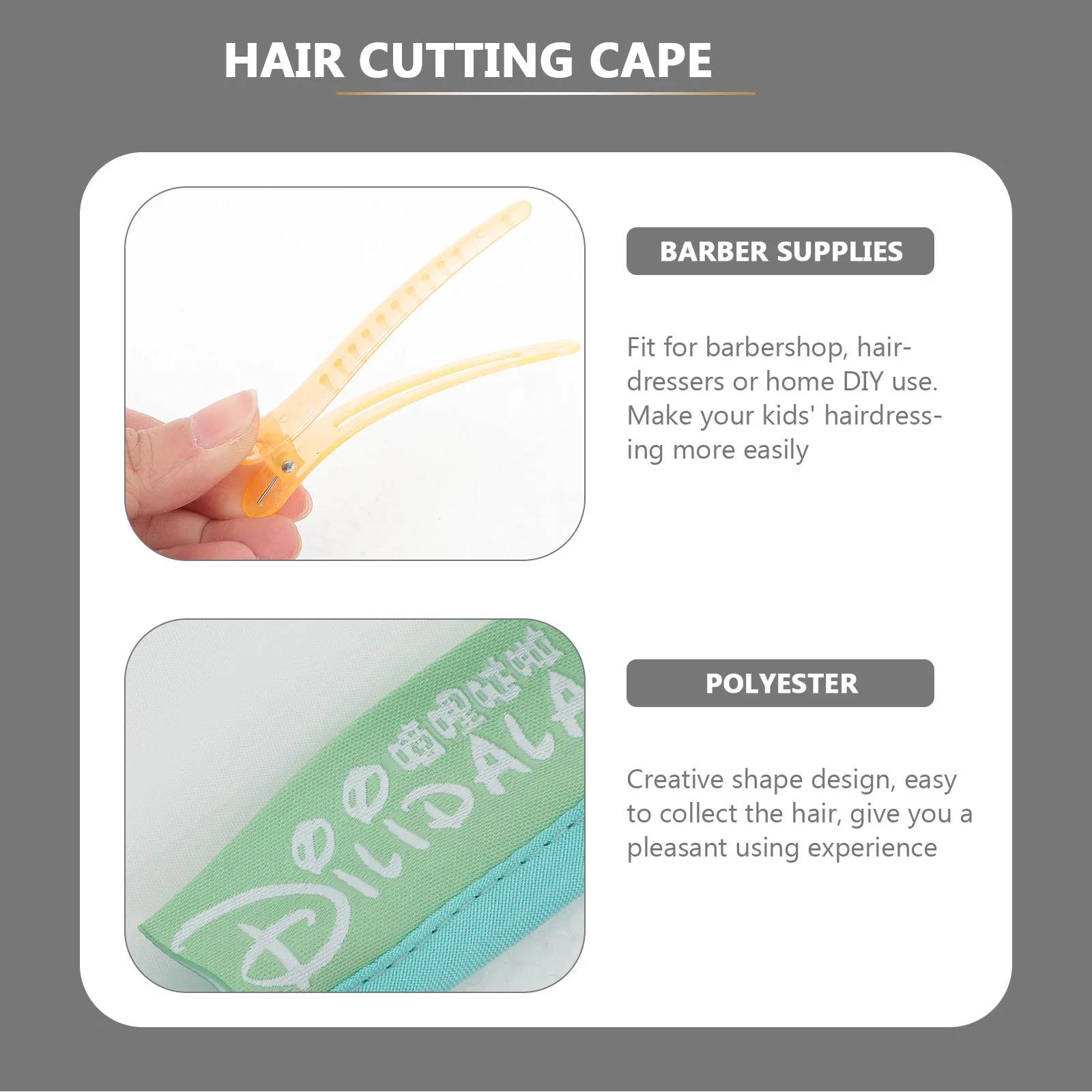 Kids Hair Cutting Cape Foldable Barber Cloth Unisex Cartoon Design Salon Use Baby Haircut Tool Creative Shape Collect Hair
Kids Hair Cutting Cape Foldable Barber Cloth Unisex Cartoon Design Salon Use Baby Haircut Tool Creative Shape Collect Hair